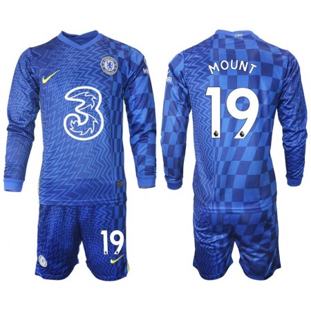 Fußballtrikots Chelsea Mount 19 Kinder 2021-2022 Langarm Heimtrikotsatz kaufen